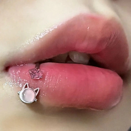 Y2K Blue Cat Eye Lip Stud