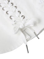 Lace Trim Tie-Front Corset