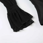 Slim Fit Lace Panel Blouse