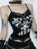 Punk Cartoon Print Grunge Crop Top