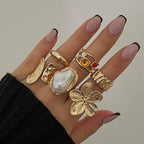 Baroque Pearl Gothic Zircon Ring