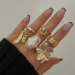 Baroque Pearl Gothic Zircon Ring