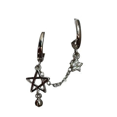 Gothic Steampunk Black Cross Rhinestone Earring