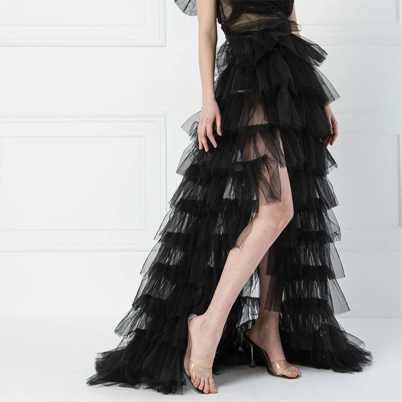 Ruffles Tulle Floor-Length Skirt Main image