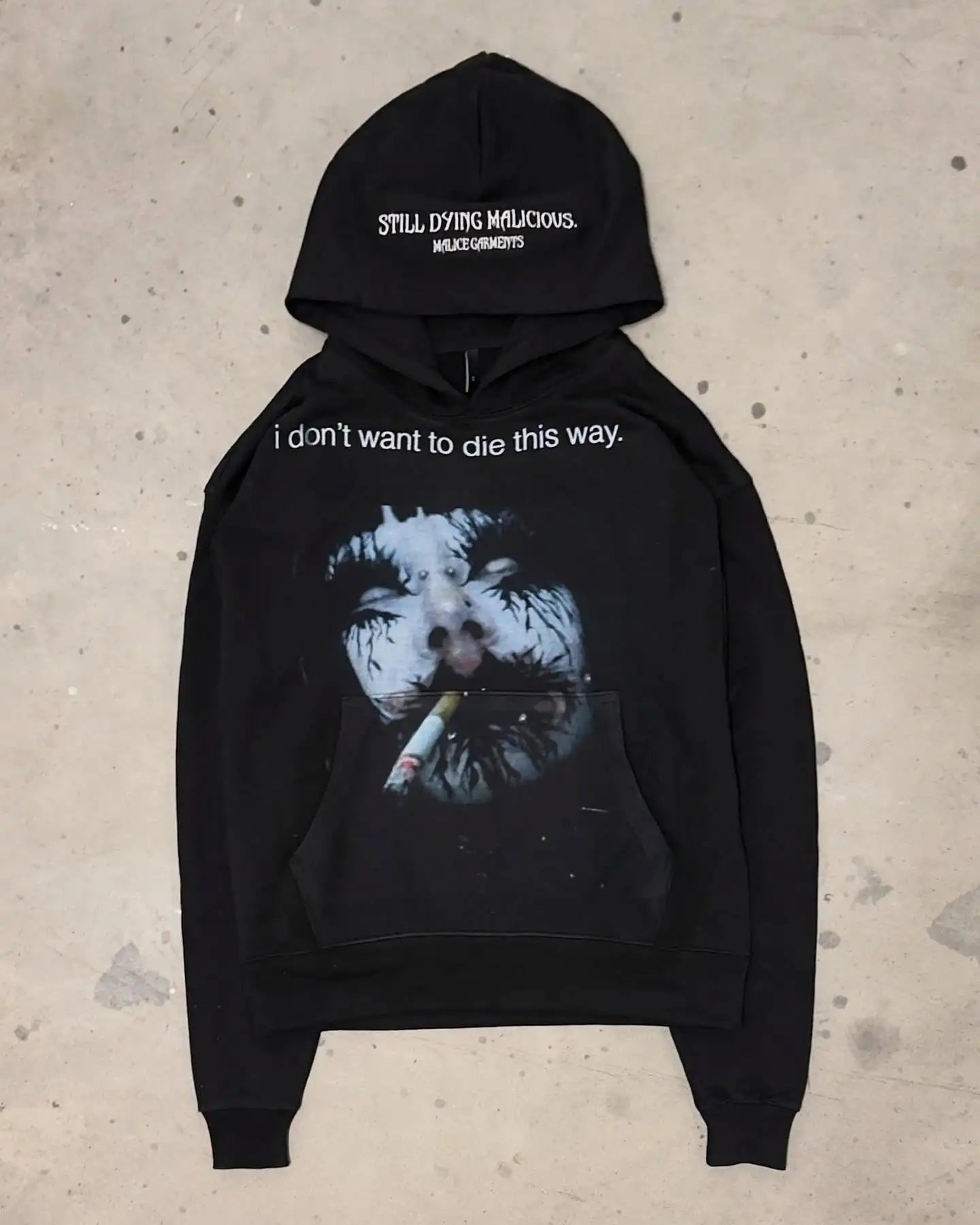 Gothic Grunge Graphic Print Hoodie