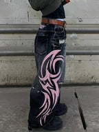 Washed Blade Print Gothic Pant