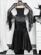 Lace Splicing Asymmetric Skirt