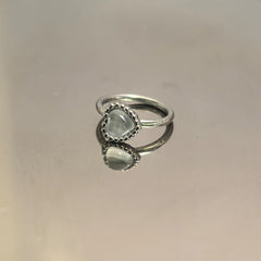 Heart Cat Eye Stone Titanium Steel Lip Stud