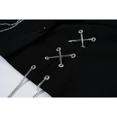 Metal Chain Detail Cropped Jacket