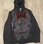 Gothic Alphabet Graphic Pullover Hoodie