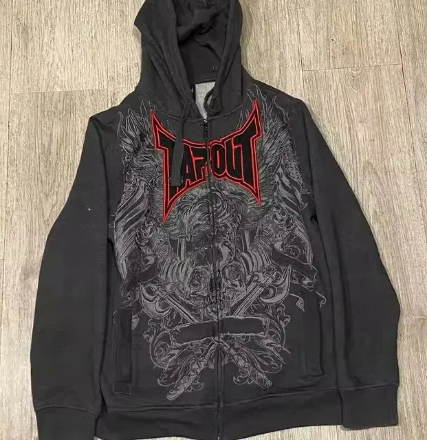 Gothic Alphabet Graphic Pullover Hoodie