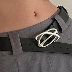 Designer Luxury Gothic Y2K Leather Belt