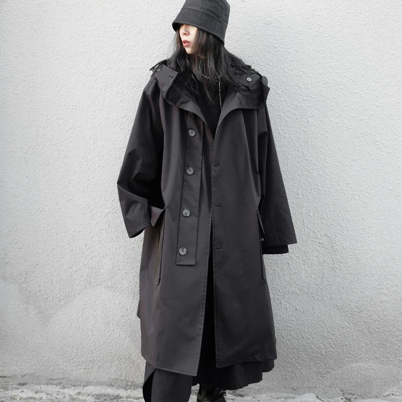 Longline Hooded Trench Long Coat Main image