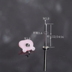 Pink Piggy Stainless Steel Resin Tongue Ring