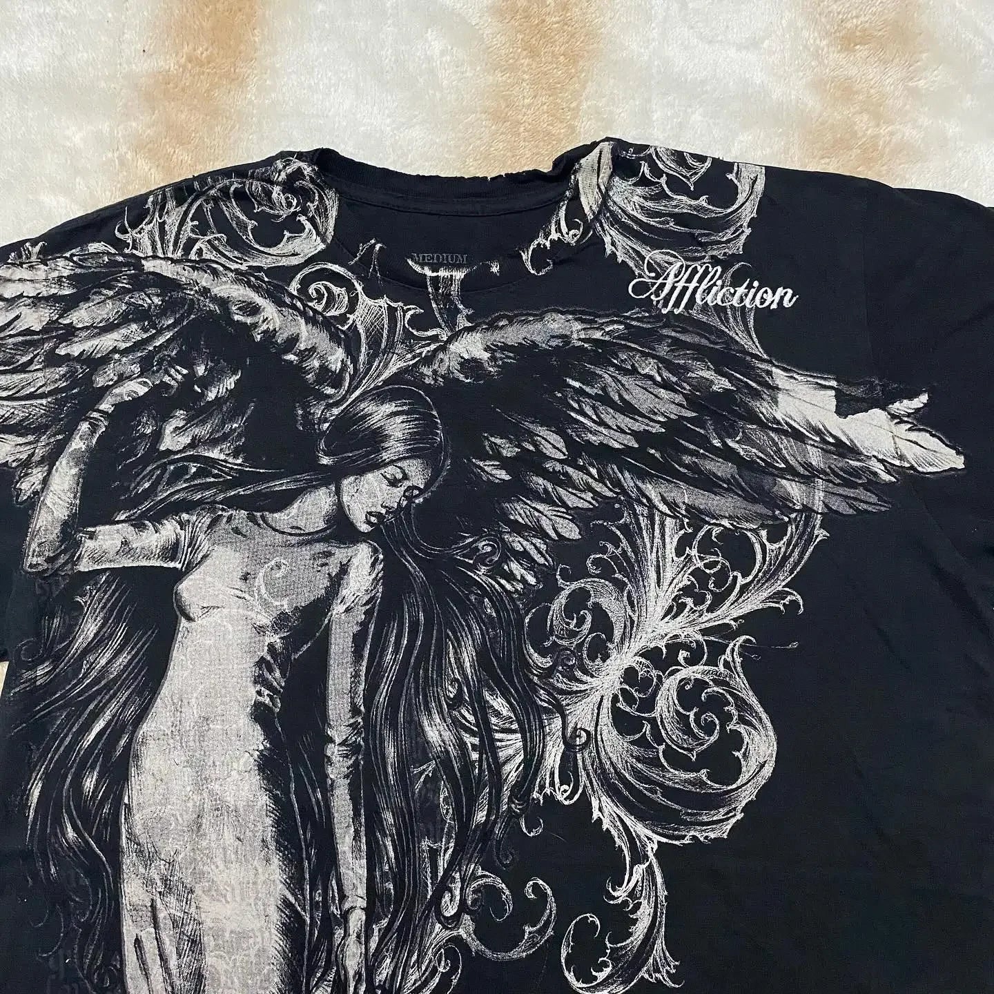 Pattern Print Loose Cotton T-shirt