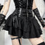 Cross Patchwork Pleated Gothic Skirt