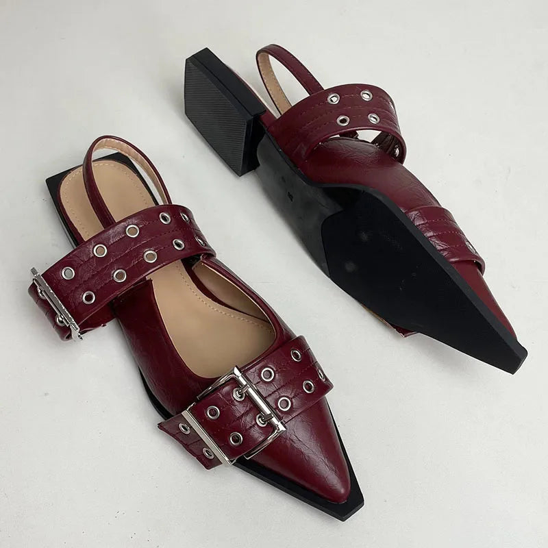 Big Size 43 Fashion Shallow Slingbacks Pointed Toe Flat