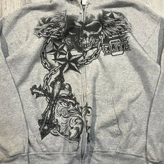 Gothic Skull Print Punk Hoodie