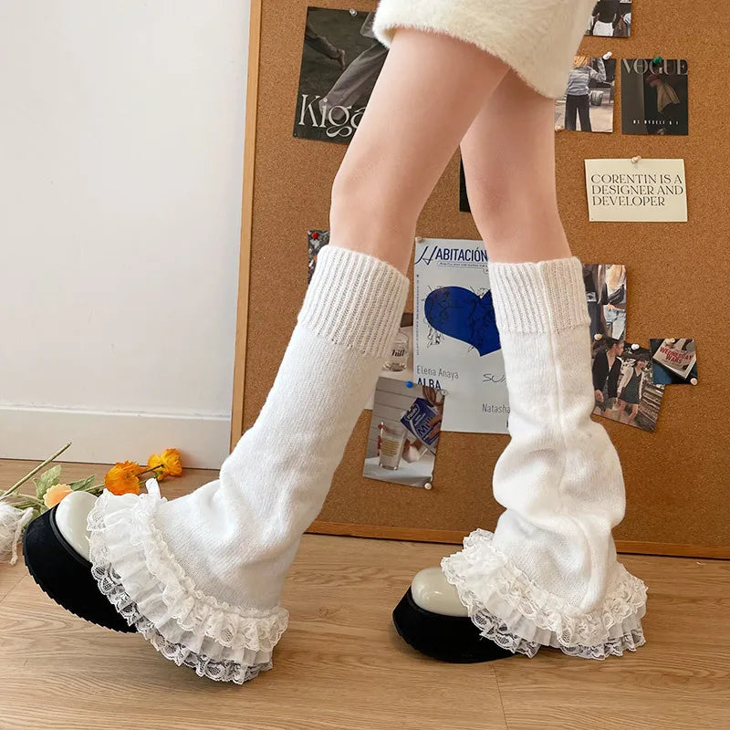 Gothic Lace Over Knee Knit Sock Main image