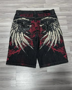 Loose Fit Vintage Letter Shorts