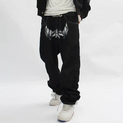 Bat Print Gothic Streetwear Pant