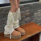 Gothic Lace-up Knitted Winter Sock