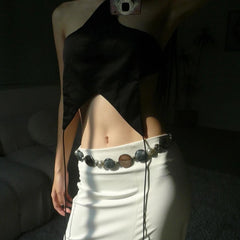 Strappy Y2K Backless Halter Crop Top