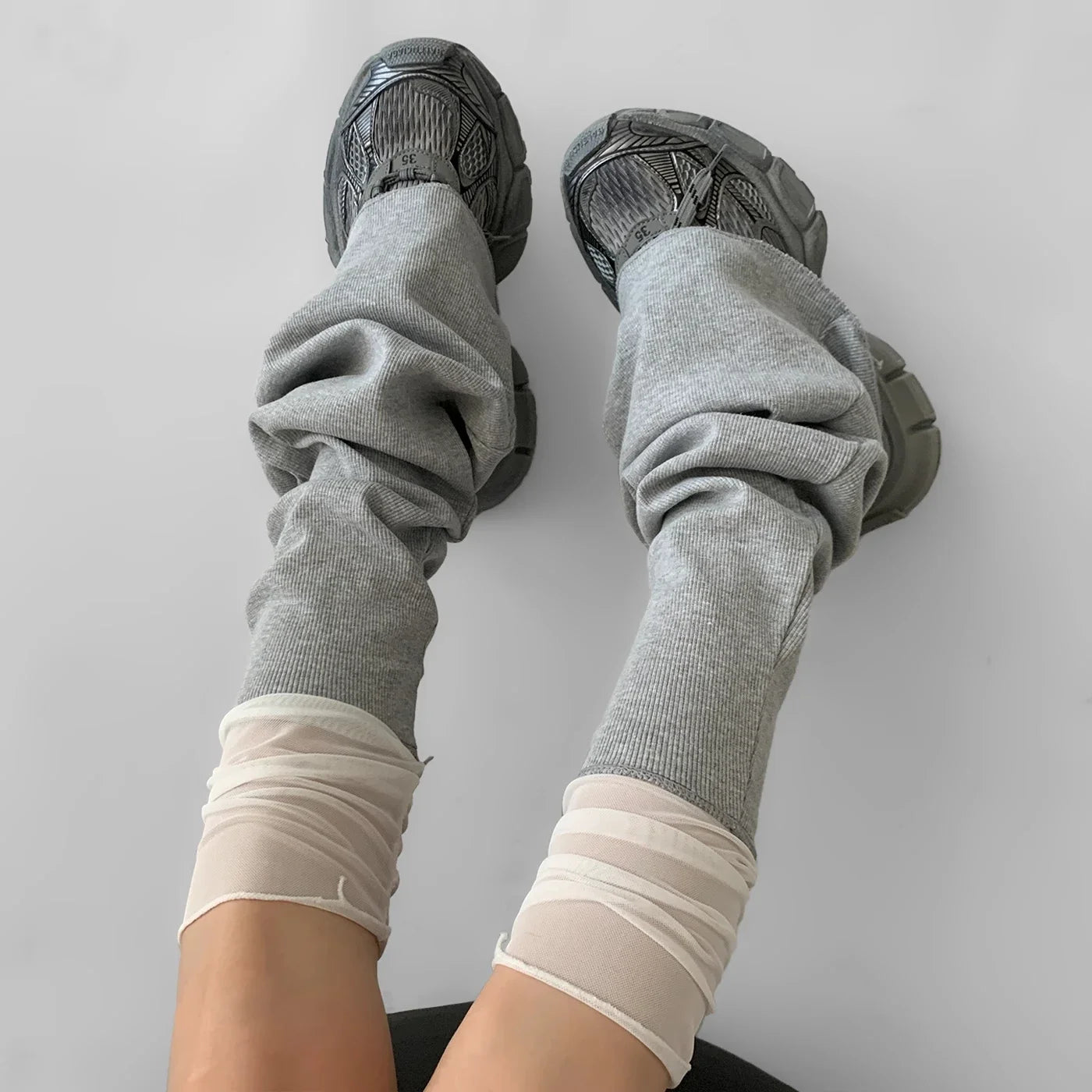 Gothic Mesh Patchwork Cotton Sock
