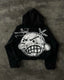 Gothic Zipper Spliced Retro Hoodie