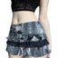 Letter Floral Print Ruffle Skirt