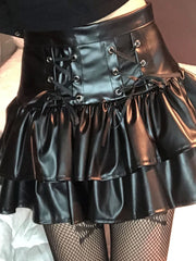 Lace-up Corset High Waist Skirt