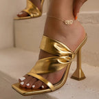 European American Gothic Simple High Heel Sandals