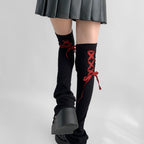 Gothic Lace-up Knee-high Strap Sock