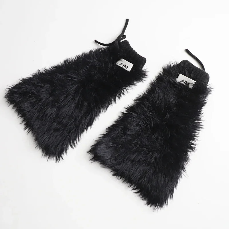 Gothic Mink Fur Thickened Leg Sock