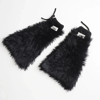 Gothic Mink Fur Thickened Leg Sock