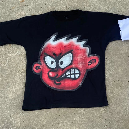 Gothic Cartoon Graphic Cotton Oversized T-shirt