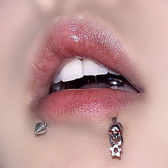 Blue Butterfly Delicate Titanium Steel Lip Stud