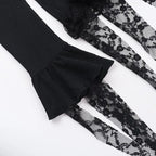 Gothic V-Neck Flare Sleeve Blouse