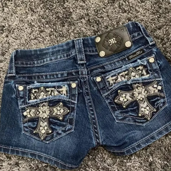 Cartoon Embroidery Denim Short Main image