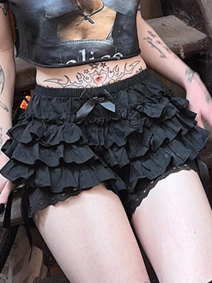 Lolita Lace Bow Patchwork Skirt