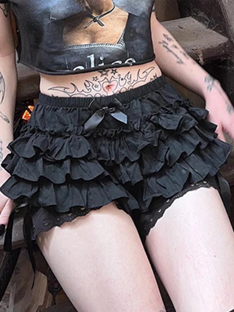 Lolita Lace Bow Patchwork Skirt Main image