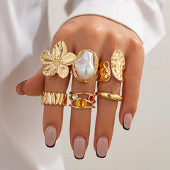 European Baroque Pearl Gothic Ring