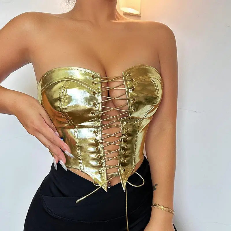 Lace Up Hot Girl Waist Cardigan Crop Top