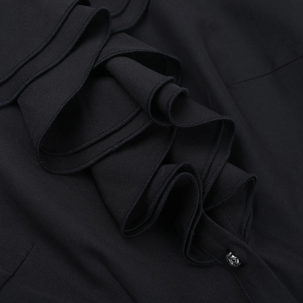 Gothic Ruffle Short Sleeve Blouse