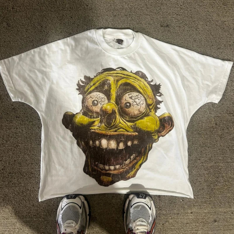 Funny Pattern Print Loose Cotton T-shirt