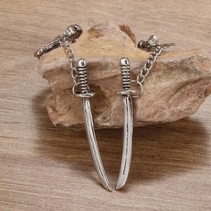 Gothic Black Skull Awl Rock Statement Earring