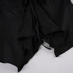 Shirred V-Neck Crop Blouse