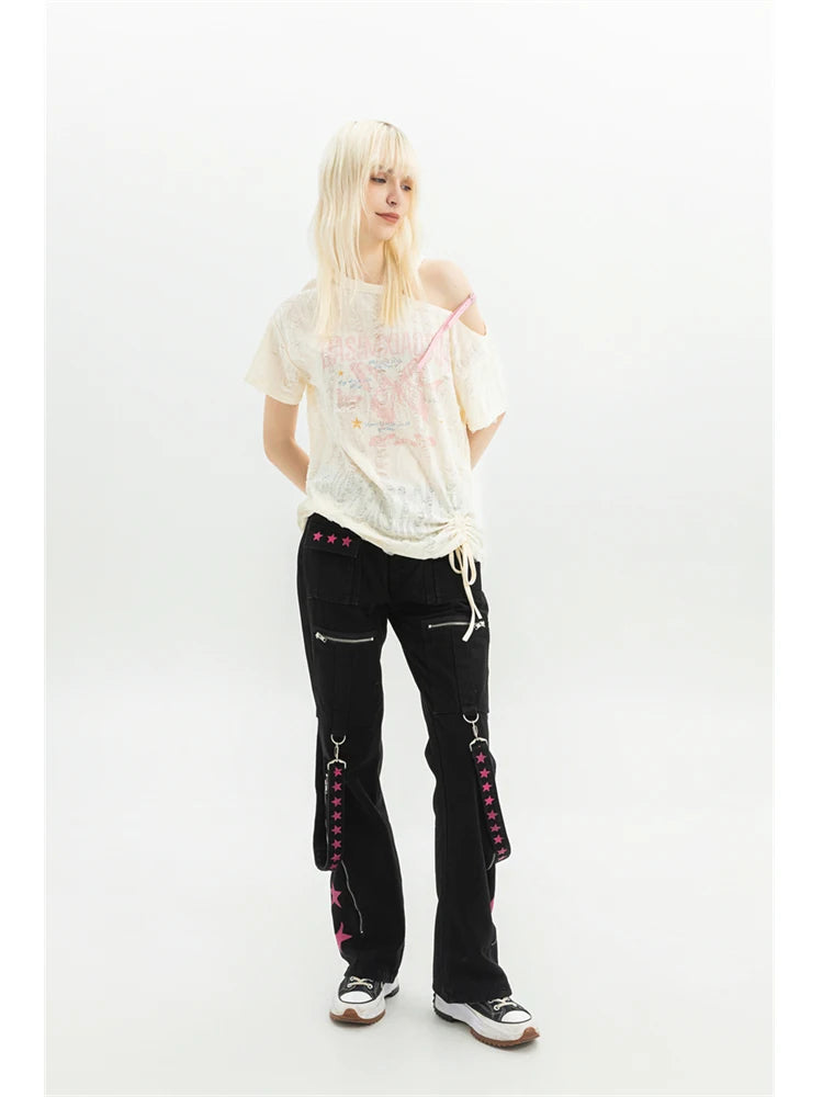 Black Gothic Baggy Cargo Pant