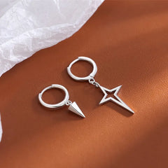 Korean Fashion Cross Asymmetric Drop Earring