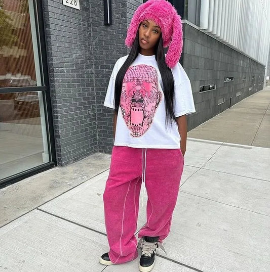 Vintage Y2K Aesthetic Print Loose T-shirt